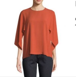 Pumpkin Silk Eileen Fisher Cape Sleeve